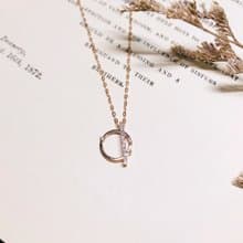 【Jewelry Ya 茱麗葉】法式優雅- 經典圓圈 -14K 玫瑰金 小鑽套鍊