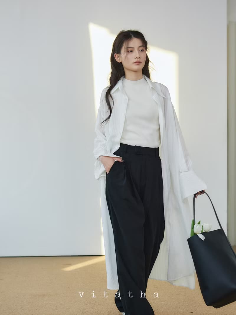 春櫻粉 3色 粉白條紋 重磅經典百搭休閒襯衫裙 長袖外套罩衫