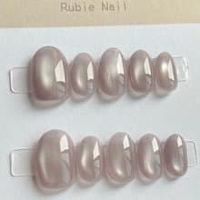 rubie暮灰紫光-珠光貓眼-手工穿戴甲
