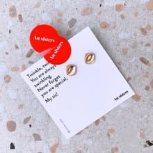 【出清Sale】金屬凹紋小方塊耳環 Little square earrings