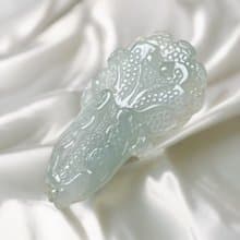 冰種翡翠巧雕白菜 | 天然緬甸玉A貨翡翠 | 送禮