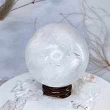 【冰洲方解球】透體帶彩虹冰洲球/方解石水晶球