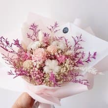 海藏設計│粉紅泡泡。甜美粉乾燥花束