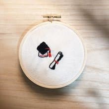 【畢業禮物】我們畢業了 - 手工刺繡繡字掛飾 - 繡字男紙系列
