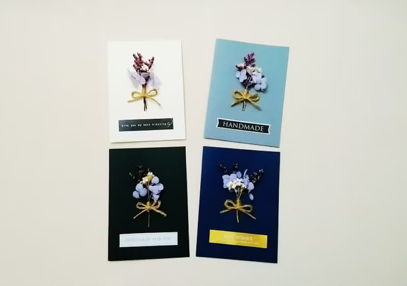 手工卡片 永生花卡片 乾燥花卡片 花束卡片 共4款 現貨