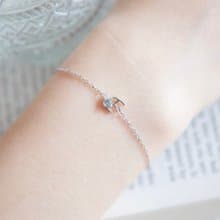 天然石925純銀英文字母水晶手鍊 E