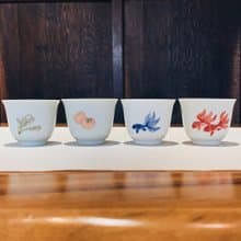 不言美器 釉中彩 皓月杯