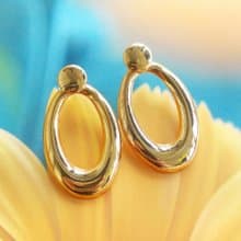 Vintage Jewelry 西洋古董飾品 金色調 兩種戴法 針式耳環