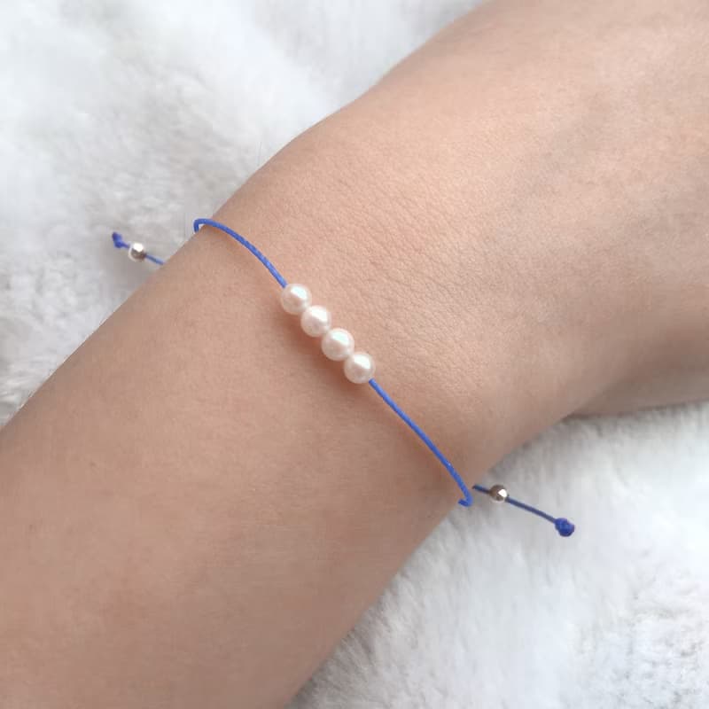 高貴藍色日本Akoya珍珠手繩 珍珠手鍊 珠珠手繩 珠珠手鍊