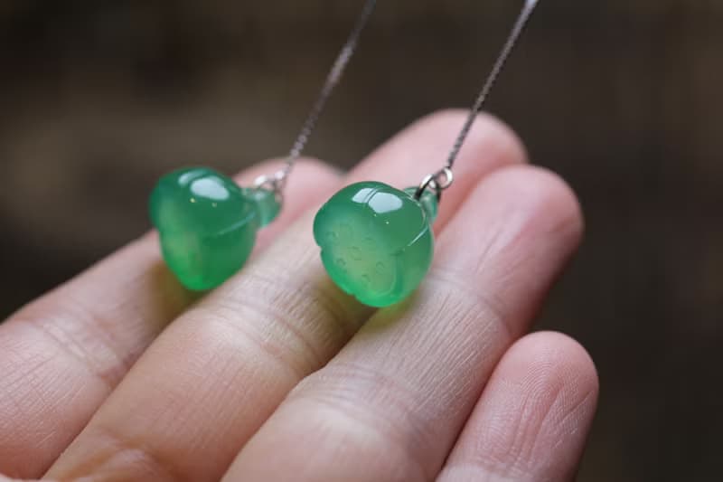 復古風民族風  耳環女  綠色瑪瑙   耳飾長款  簡約時尚耳墜