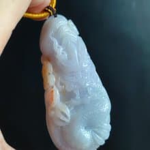 帶紅翡 鎮煞貴龍牌 天然緬甸玉翡翠 吊墜 招財守護 平安富貴 項鍊