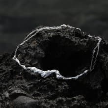 汐 xii 水之形 925純銀水波紋手鍊 手鏈 極簡細緻