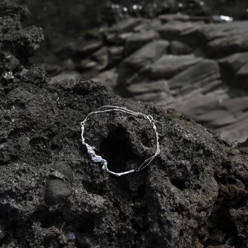 汐 xii 水之形 925純銀水波紋手鍊 手鏈 極簡細緻