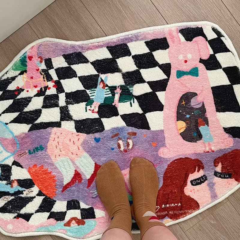 兔子洞系列 棋盤格地毯