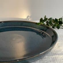 陶製餐碟・餐具 19cm  靛藍色