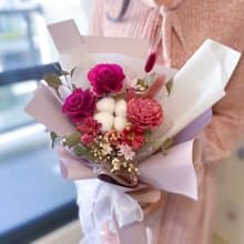 永恆紫永生花束 永生花  送禮 生日禮 告白 情人節  韓式花束