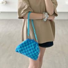 手工鉤織棋盤格子口金包【Crochet bag】