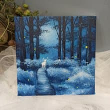 壓克力彩繪課-麋鹿森林 螢火蟲 情人節 體驗 花藝  新年禮 禮物