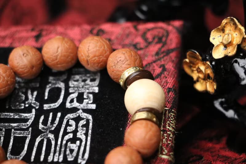 精品尼泊爾鳳眼菩提子手珠 12mm 六道木隔珠佛珠 念珠 菩提子手串