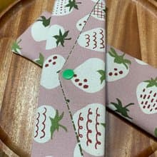 文青風環保純棉筷袋 草莓大福 浪漫粉 日本 潮物 收納 手作餐具