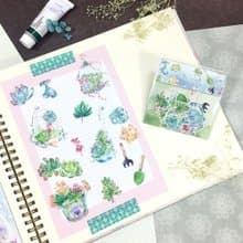 可愛水彩貼紙包【自己種! 多肉植物小盆栽】