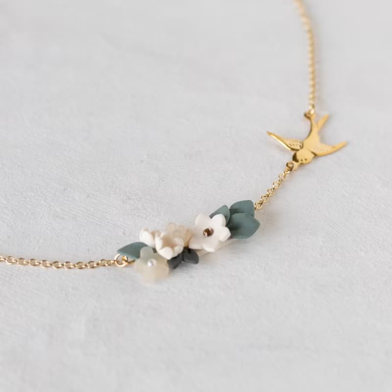 【不銹鋼 】燕子 花田 項鍊