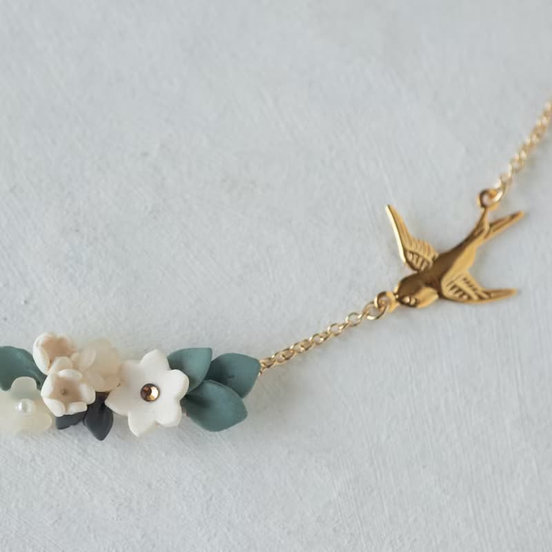 【不銹鋼 】燕子 花田 項鍊