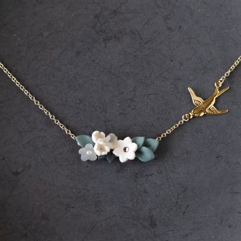 【不銹鋼 】燕子 花田 項鍊