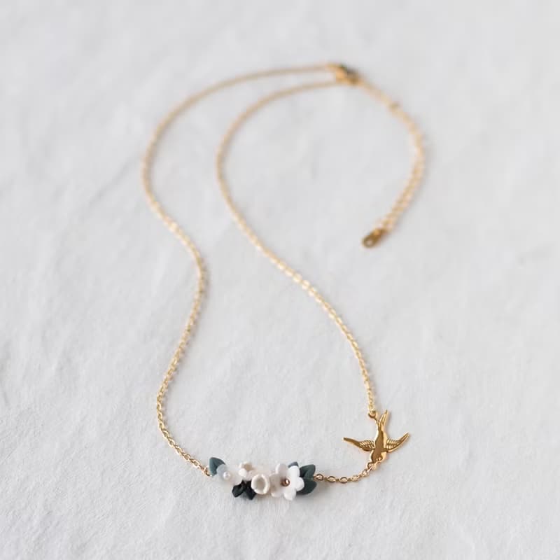 【不銹鋼 】燕子 花田 項鍊