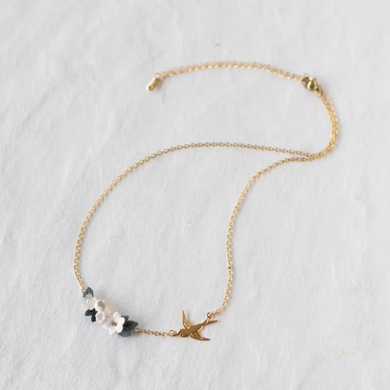 【不銹鋼 】燕子 花田 項鍊