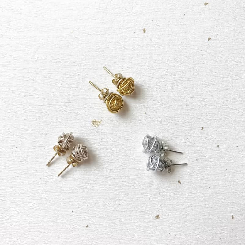 極簡金屬纏繞耳環 金屬質感 手作禮物 可以改耳夾