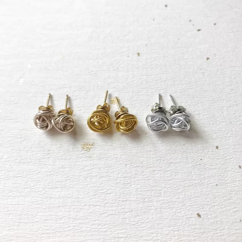 極簡金屬纏繞耳環 金屬質感 手作禮物 可以改耳夾