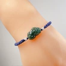 【招財神獸】冰綠翡翠貔貅編織手鍊 | 天然緬甸玉翡翠A貨 | 送禮