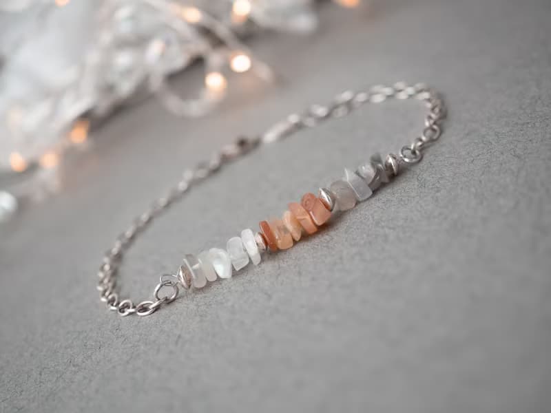 Moonstone Bracelet, 925 Silver, Taurus gem, Capricorn stone, Lunar New Year gift