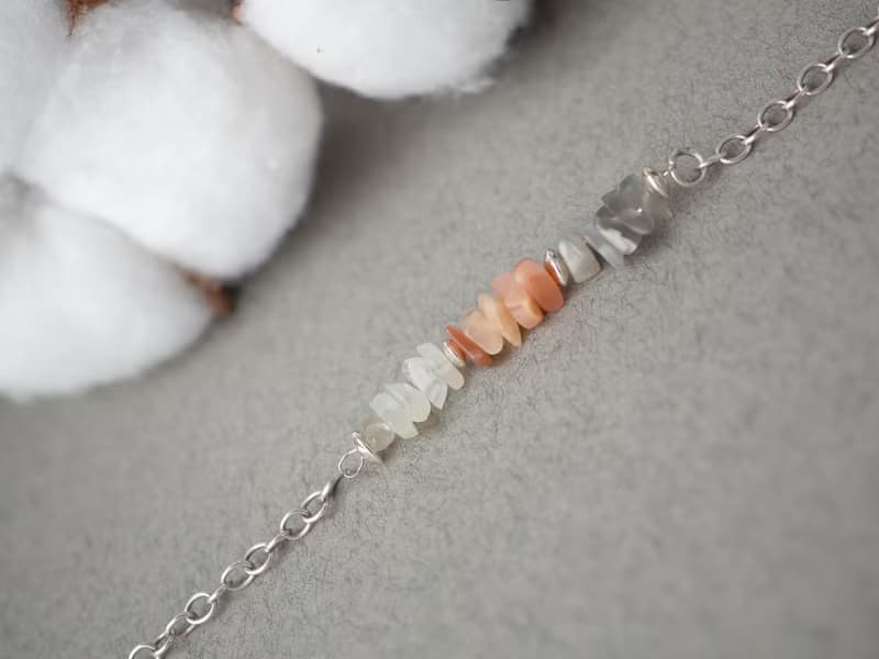 Moonstone Bracelet, 925 Silver, Taurus gem, Capricorn stone, Lunar New Year gift