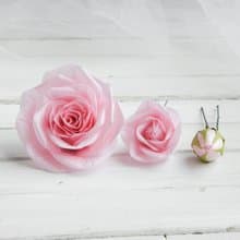 Light pink flowers hair pins Floral wedding hair piece Bridal floral headpiece