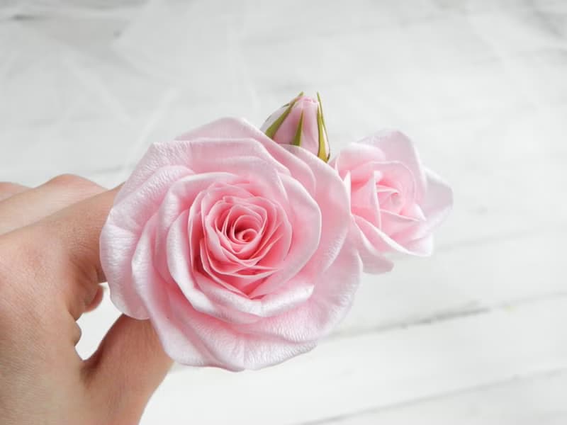 Light pink flowers hair pins Floral wedding hair piece Bridal floral headpiece