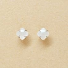 【Second Earrings】 鉑金百合切割月光石耳環