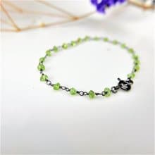 【買一送一】 || 8月誕生石 ||  橄欖石灰黑  925銀 誕生石細手鍊