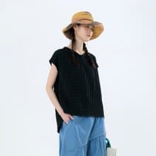 圈圈立體織紋小蓋袖上衣