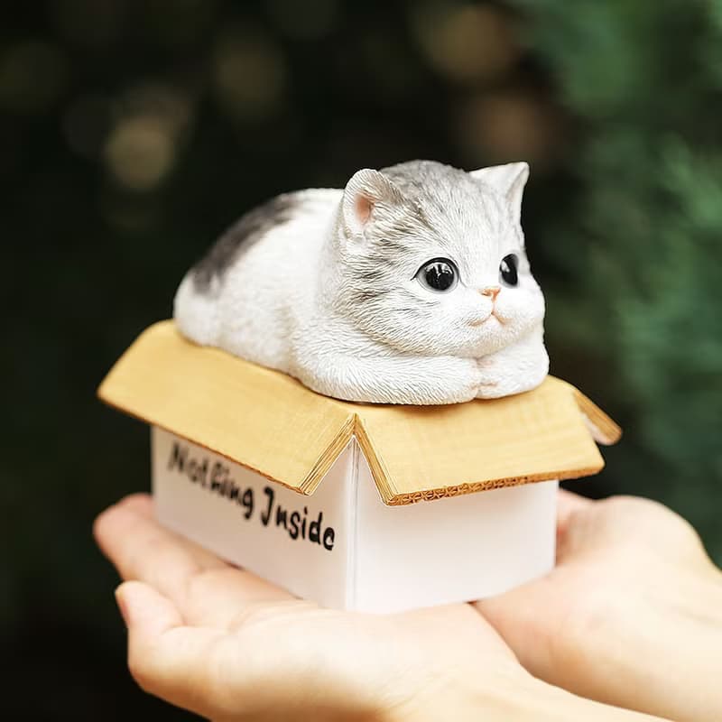 デバリエ ca238【正規品】猫の置物 サバトラ 小物入れ レジン製 ギフト 最適なプレゼント