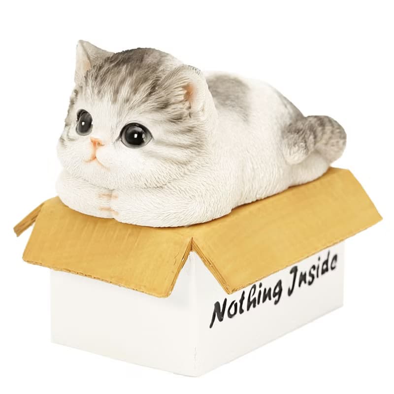 デバリエ ca238【正規品】猫の置物 サバトラ 小物入れ レジン製 ギフト 最適なプレゼント