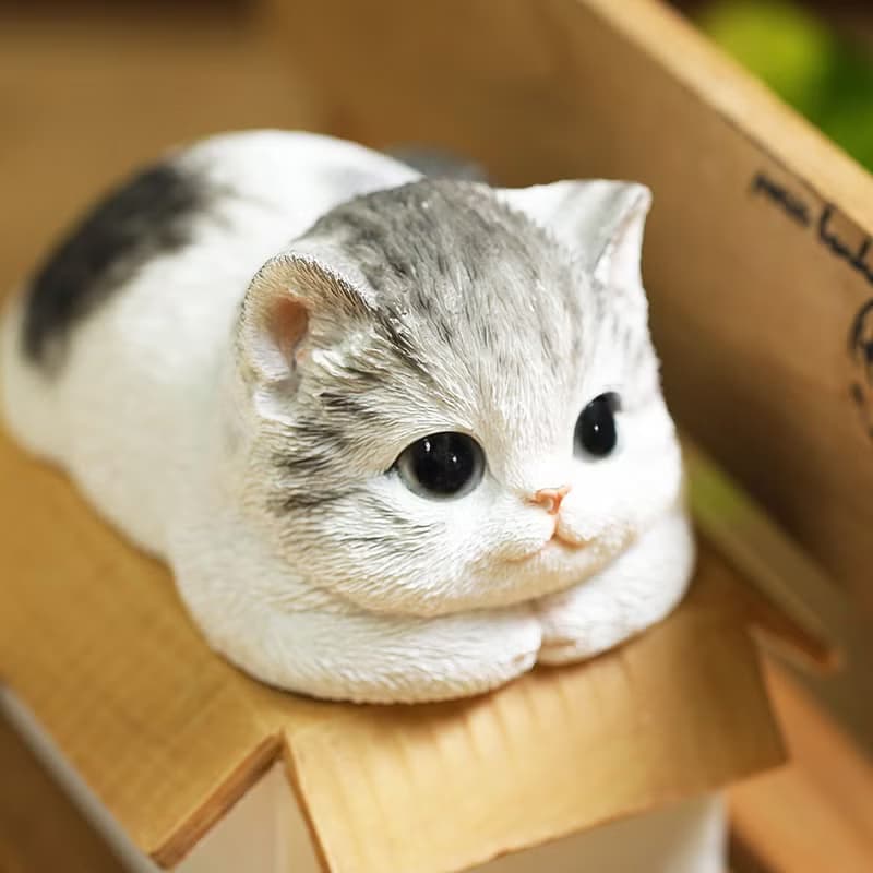 デバリエ ca238【正規品】猫の置物 サバトラ 小物入れ レジン製 ギフト 最適なプレゼント