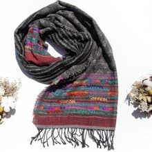 喀什米爾Cashmere/水煮羊毛披肩/針織圍巾/刺繡圍巾/羊絨披巾-花