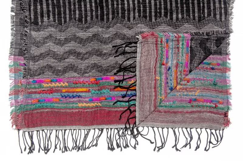 喀什米爾Cashmere/水煮羊毛披肩/針織圍巾/刺繡圍巾/羊絨披巾-花