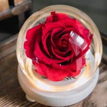 玫瑰花夜燈/永生花玻璃盅/生日禮物/交換禮物/永生花禮/不凋花