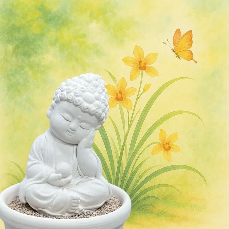 淨念吉祥小佛之靜性小盤套組 禪風珪藻粒擴香盤 香氛收藏擺件