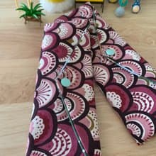 文青風環保純棉筷袋 孔雀開屏  質感原胚 海波紅 日本 潮物 收納