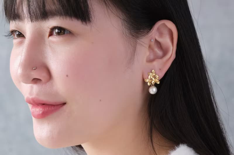 繁花鍍金棉花珍珠耳環│ 棉花珍珠 18kgf 生日 禮物