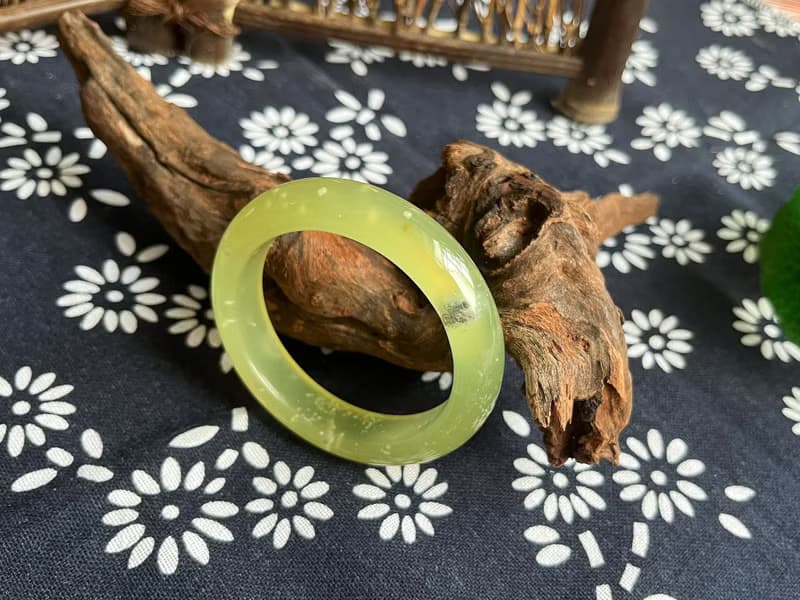 【一物一圖】天然遼寧岫玉手鐲 手鐲圈口52mm 蜂蜜水 正圈
